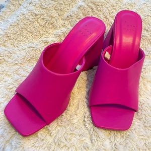 a new day hot pink sandals chunky heel